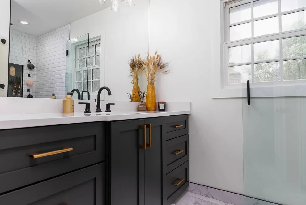 Brass and Black Bold Bathroom by NextGen Remodeling LLC - Photo 5