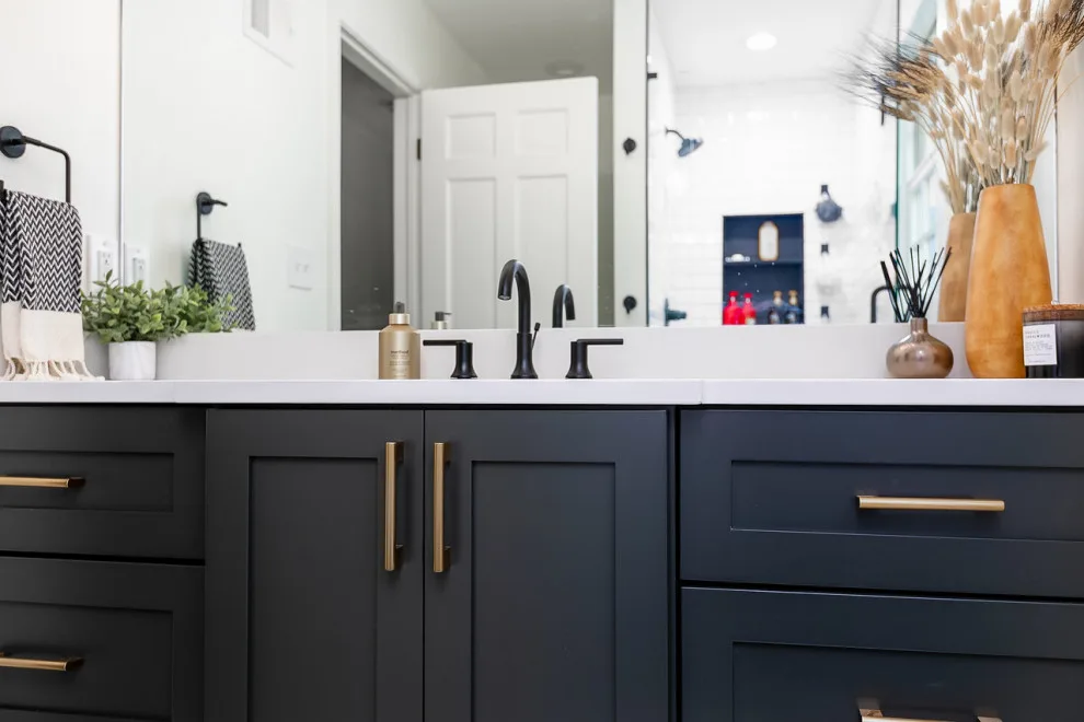 Brass and Black Bold Bathroom by NextGen Remodeling LLC - Photo 6