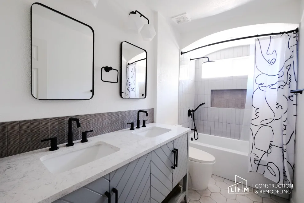 Monochrome Bathroom by LFM Construction & Remodeling - Photo 2
