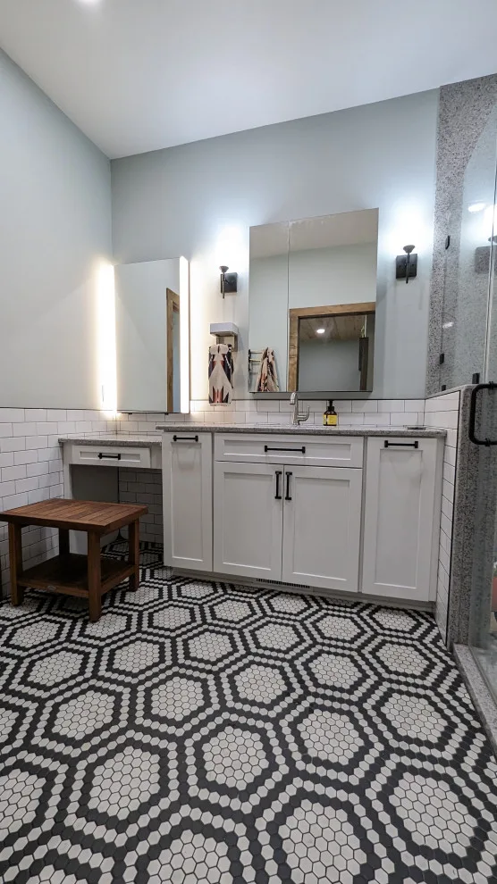 Monochrome Luxury Bathroom by Pixley Lumber, Co. - Photo 4