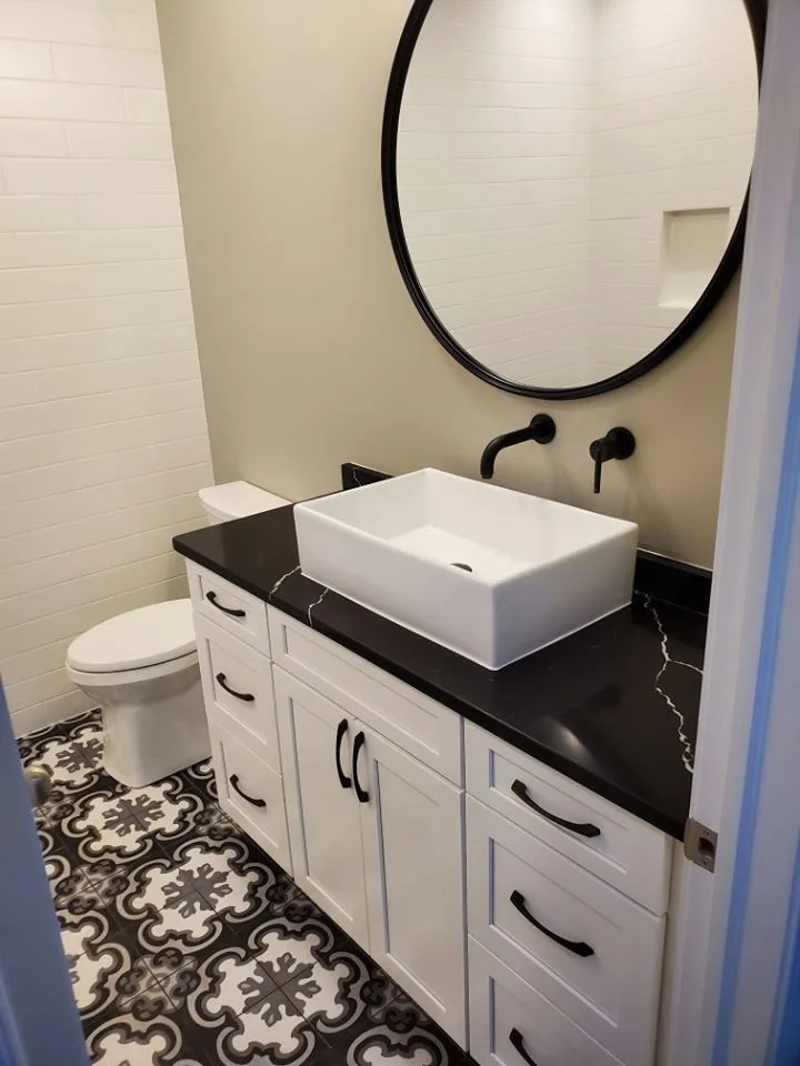Monochrome Tile Bathroom by HM Remodeling - Photo 4