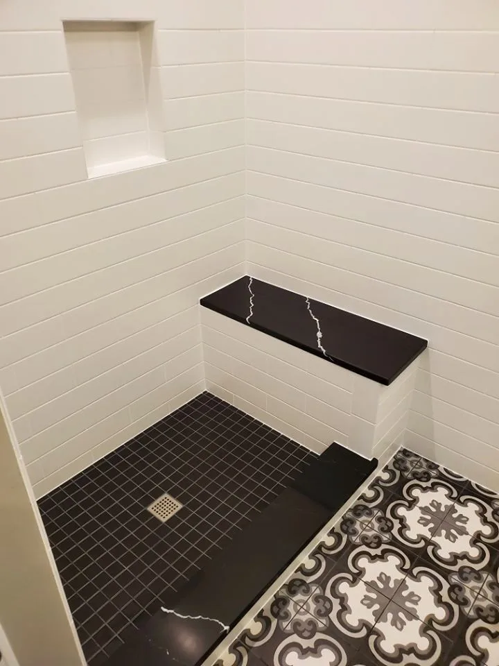 Monochrome Tile Bathroom by HM Remodeling - Photo 2