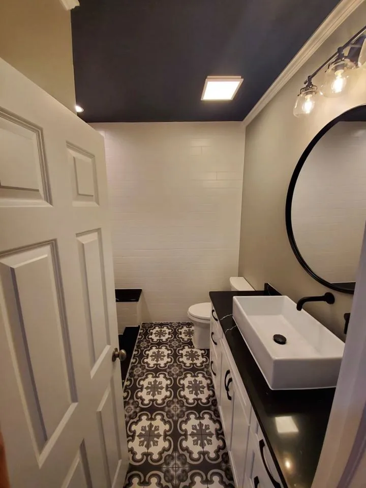 Monochrome Tile Bathroom by HM Remodeling - Photo 3