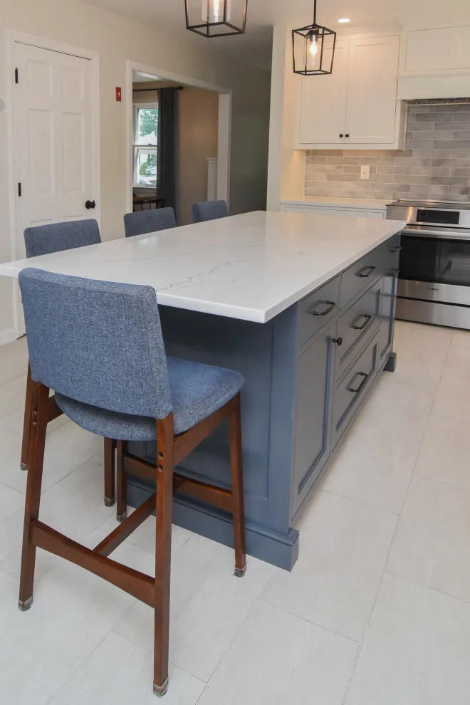 Custom Kitchen Design in Blue and White by Taylor Made Cabinets, Leominster MA - Photo 6