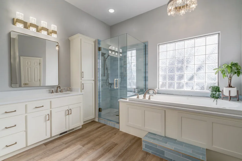 Azure and Ivory Primary Bathroom by Heritage Renovations - Photo 7