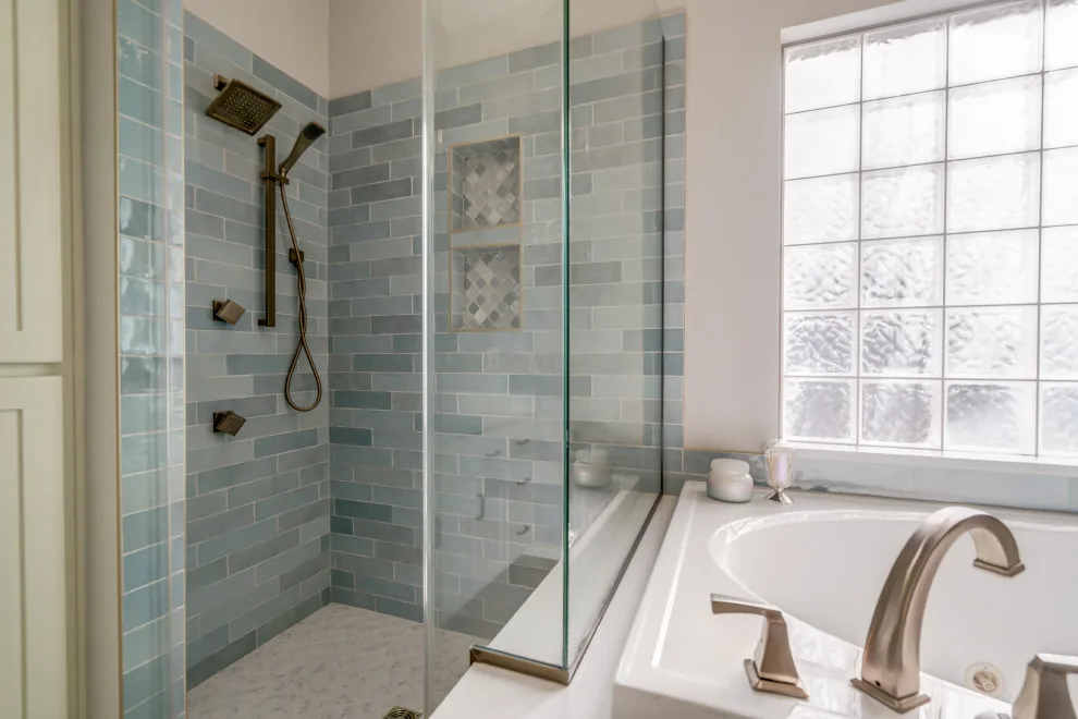 Azure and Ivory Primary Bathroom by Heritage Renovations - Photo 3