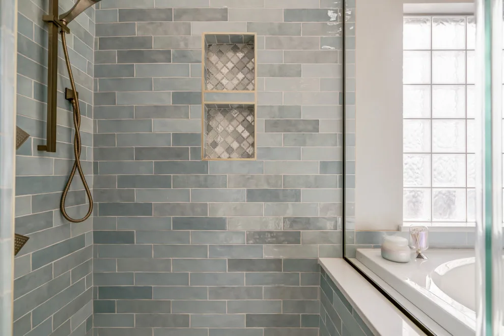 Azure and Ivory Primary Bathroom by Heritage Renovations - Photo 11