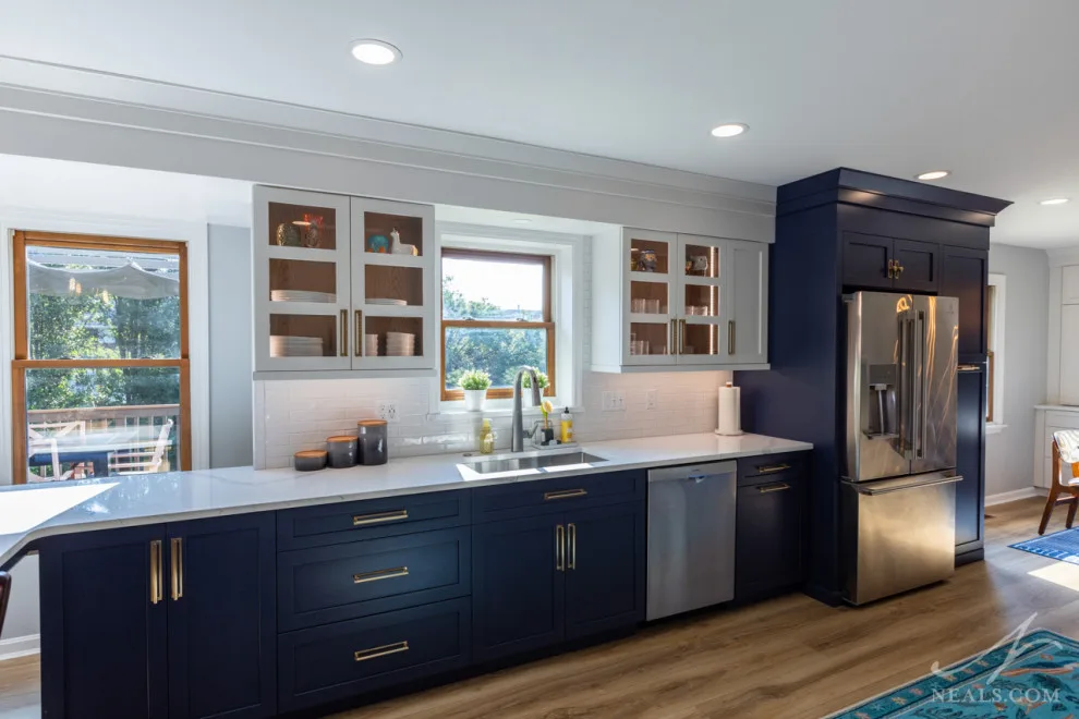 West Chester Transitional Kitchen in Blue and White by Neal's Design Remodel - Photo 16