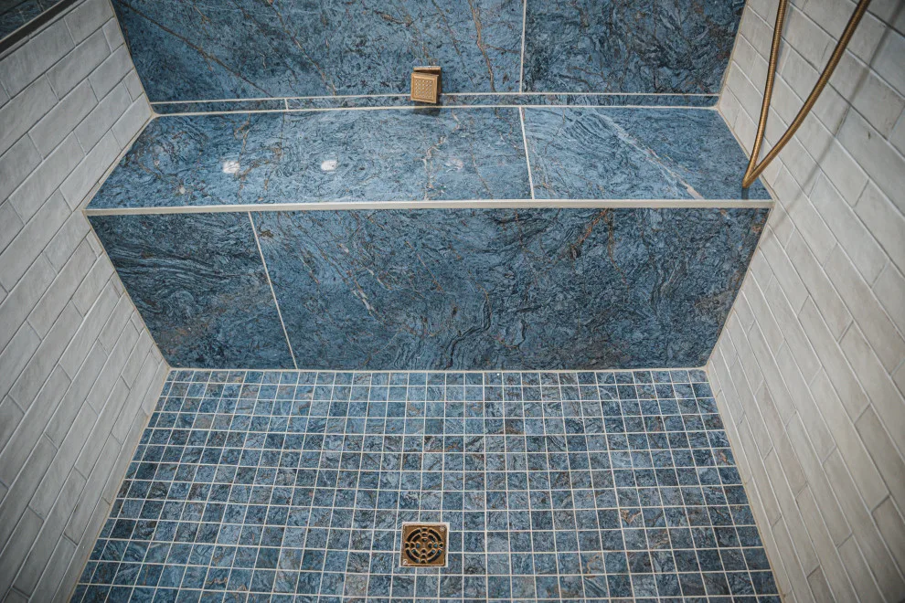 Coffee-Inspired Blue Bathroom Renovation by Callaway Homes Remodeling - Photo 11