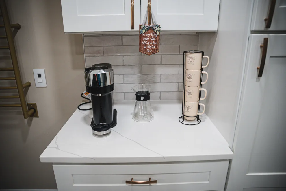 Coffee-Inspired Blue Bathroom Renovation by Callaway Homes Remodeling - Photo 6