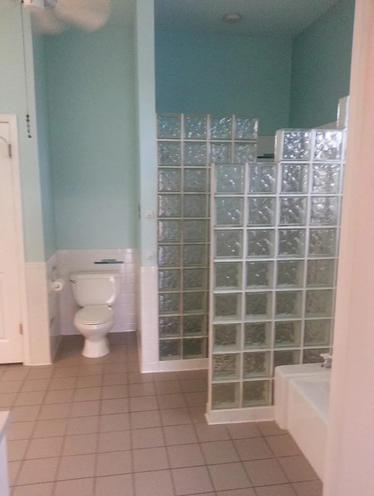 Boerne - Glass Block Shower Wall Transformation by Ballroom Baths & Home Design - Photo 2