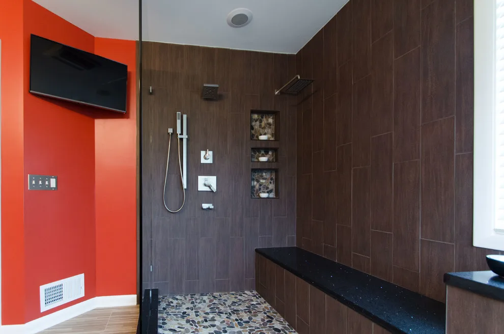 Vibrantly Styled Modern Master Bath by Inde Kitchen Remodelers - Photo 3