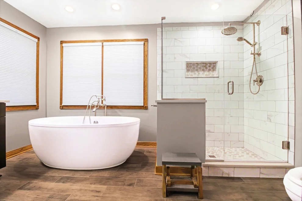 Neutral Toned Master Bathroom by Conrad Kitchen, Bath And Remodeling LLC - Photo 3
