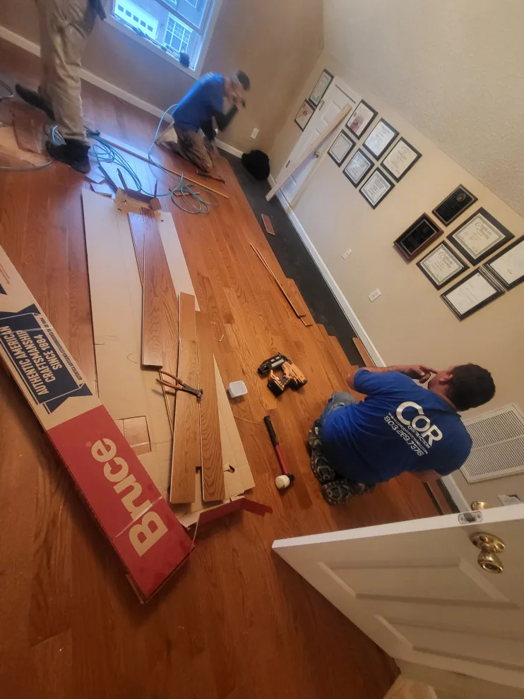 Staircase and Wood Flooring Installation by Cor Construction - Photo 6