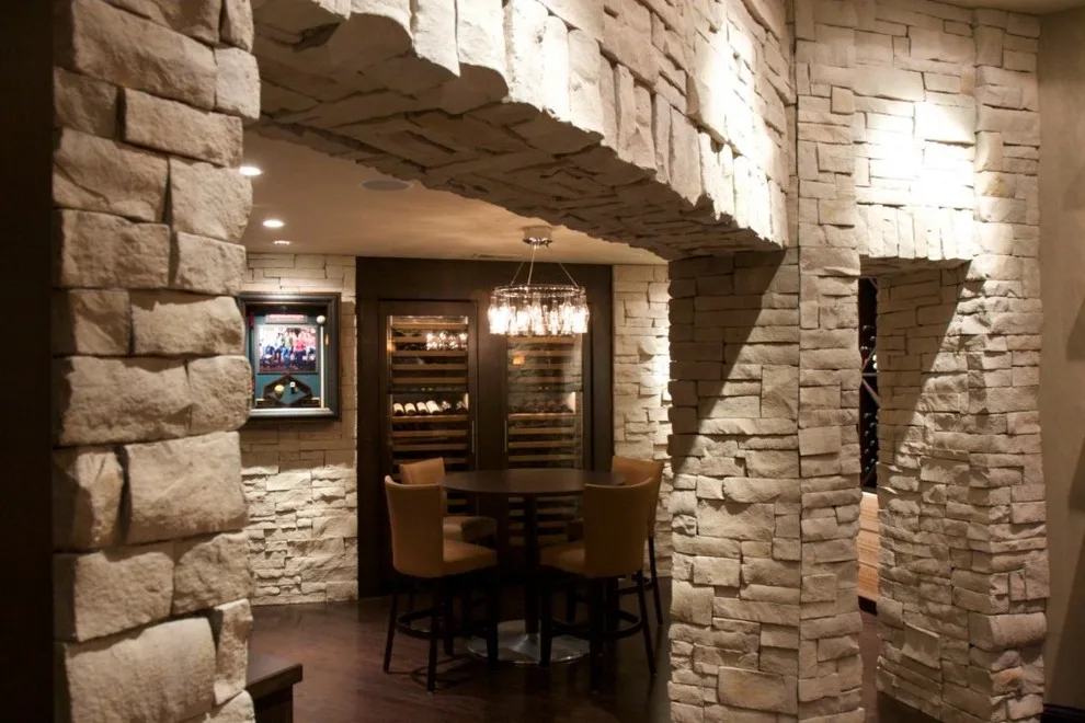 Basement Stone Veneer Interior by HX Home Solutions And North Star Stone - Photo 4
