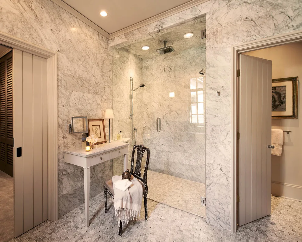 Contemporary Marble Bath by DeRhodes Construction - Photo 4