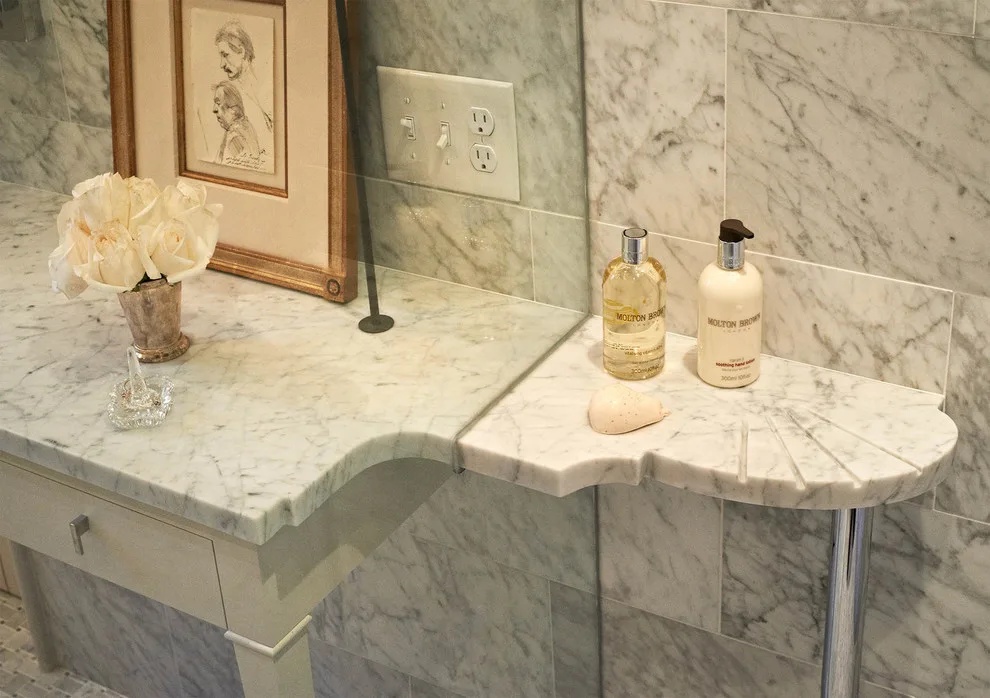 Contemporary Marble Bath by DeRhodes Construction - Photo 9