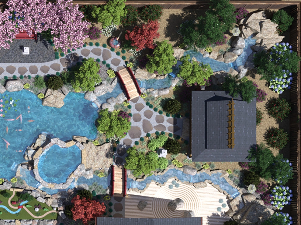 Asian Garden with Koi Pond by My Garden: Landscape Design By Wayne - Photo 11