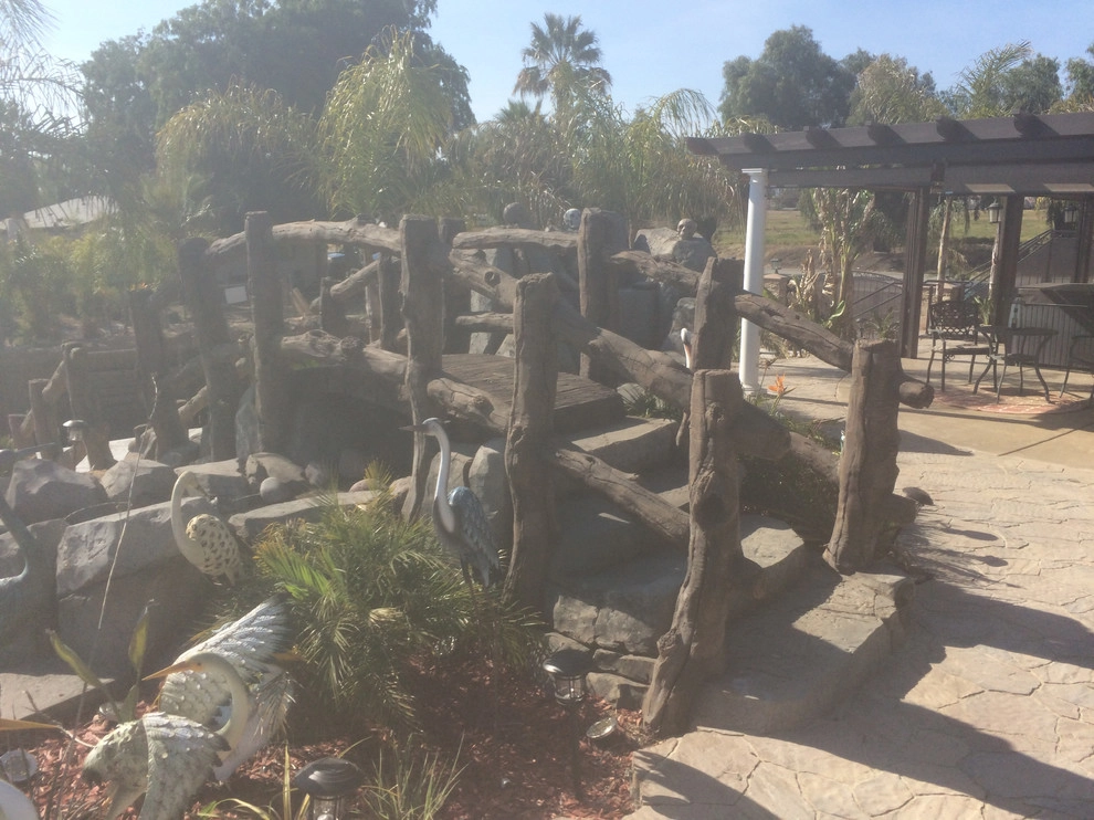 Rustic Theme - Rock Pool, Spa, Grotto, Bridge & Stream by My Garden: Landscape Design By Wayne - Photo 28