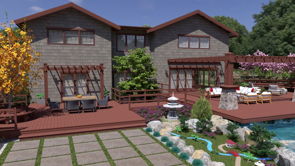 Craftsman Home with Japanese Garden by My Garden: Landscape Design By Wayne - Photo 2