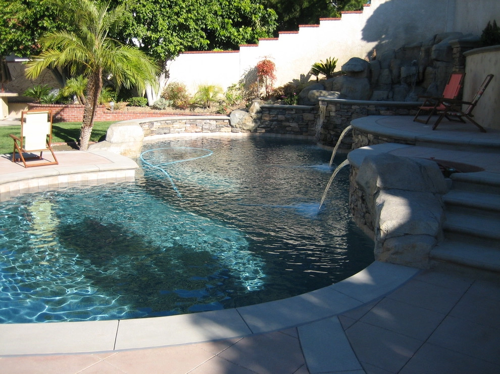 Mediterranean Theme - Pool, Spa & Waterfall by My Garden: Landscape Design By Wayne - Photo 3
