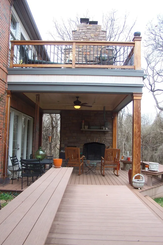 Two-Level Deck Featuring Dual Fireplaces by Contracting In Carpentry LLC - Photo 4