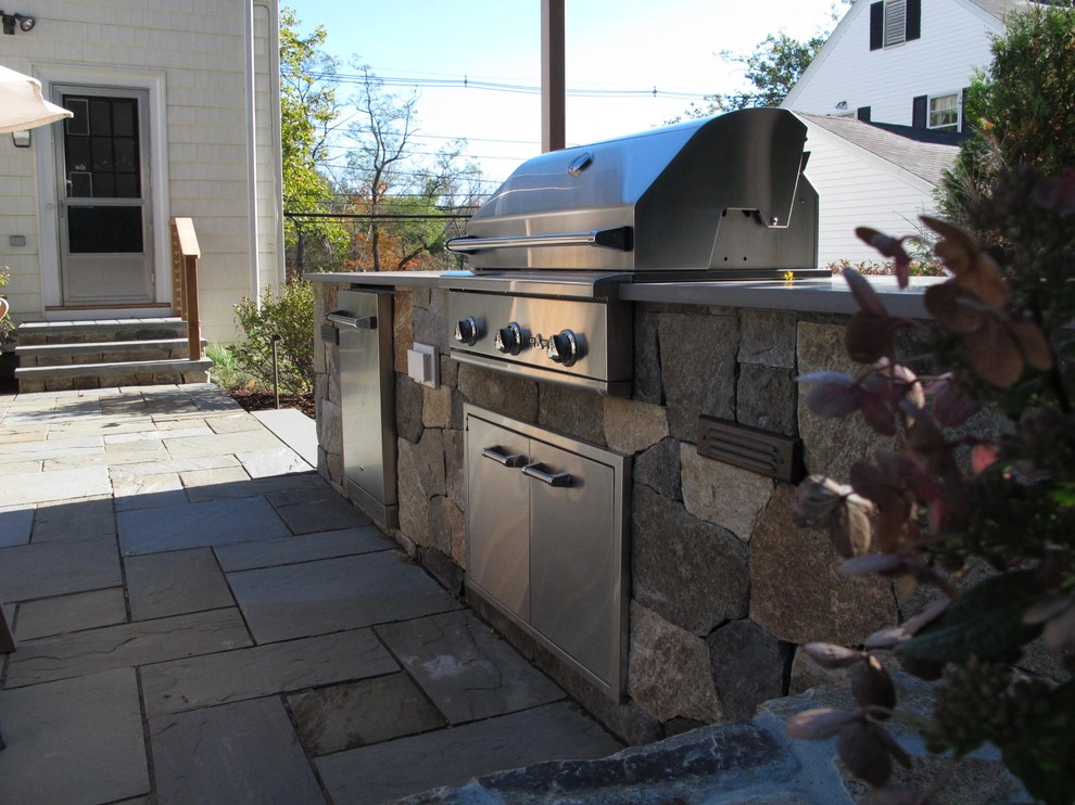 Brookline Outdoor Kitchen by Nilsen Landscape Design, LLC - Photo 7
