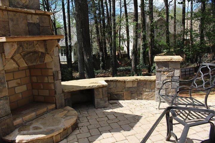 Backyard Fireplace and Patio, Very Cool! by North Georgia Landscape Managemement LLC - Photo 2