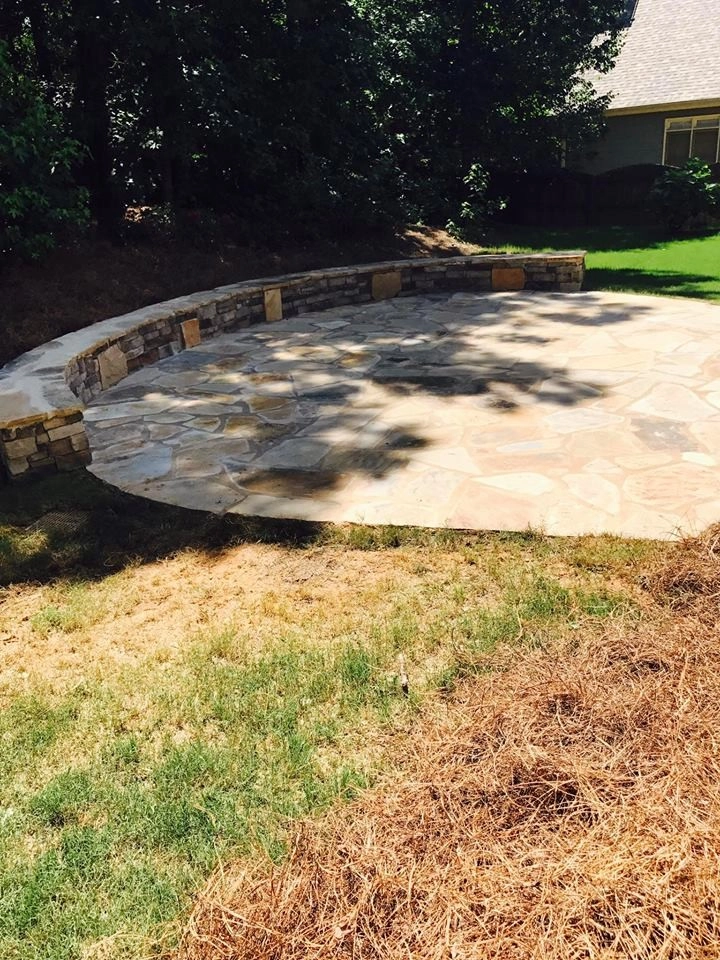 Oklahoma Stone Patio and Seating Wall by North Georgia Landscape Managemement LLC - Photo 2