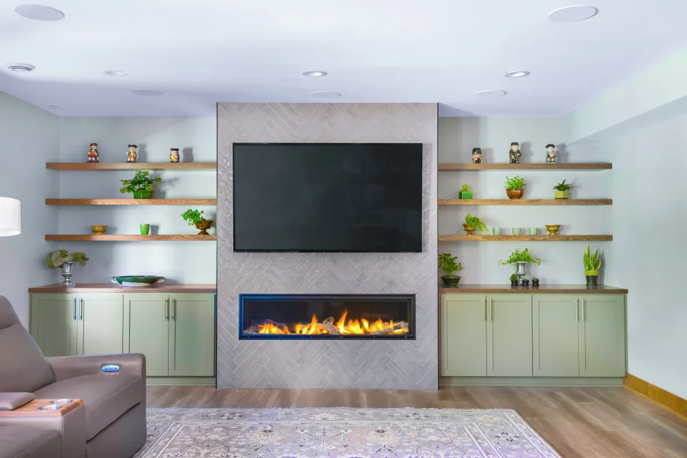 A Retreat in the Completed Basement by Sylvestre Remodeling & Design - Photo 2