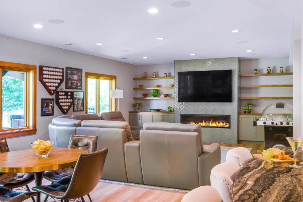A Retreat in the Completed Basement by Sylvestre Remodeling & Design - Photo 7