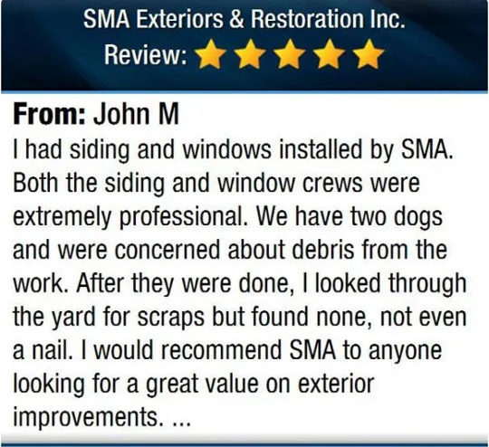 Five-Star Feedback by SMA Exteriors & Restoration - Photo 10