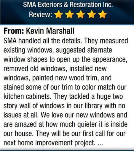 Five-Star Feedback by SMA Exteriors & Restoration - Photo 2