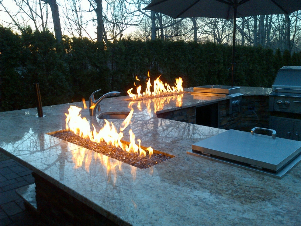 Built-in Fire trough Outdoor Kitchen by Outdoor Living Of NJ - Photo 2
