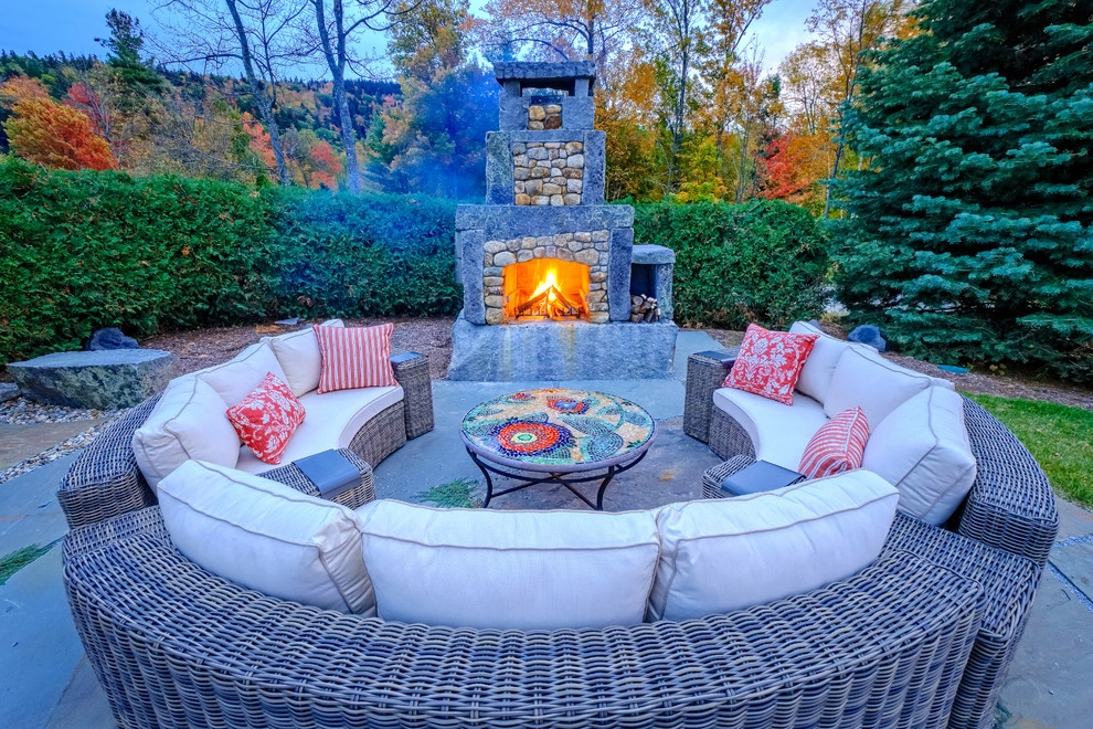 Vanishing Edge Pool with Bluestone Patio & Outdoor Fireplace by Pellettieri Associates, Inc. - Photo 6