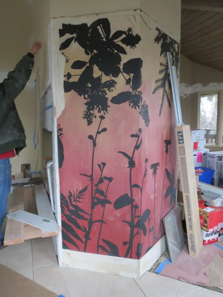 Dual-Faced Frank Lloyd Wright-Inspired Tiled Fireplace by Skyline Remodeling - Photo 6