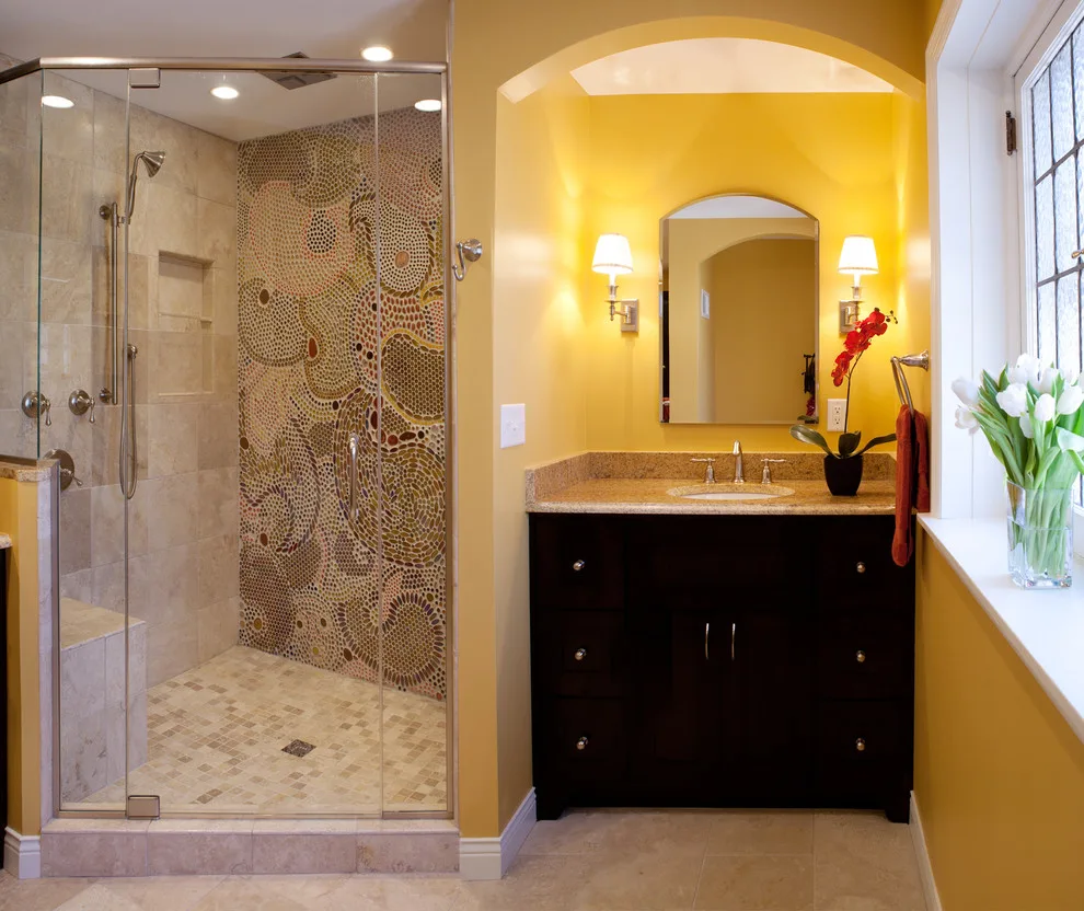 Red Keel's Tile Work in Master Bathroom by Lorrien Homes & Remodeling - Photo 4