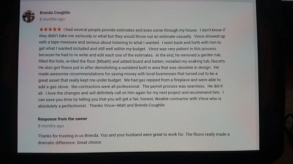 Customer Feedback on Google by Lombardo's Construction & Remodeling Inc. - Photo 4