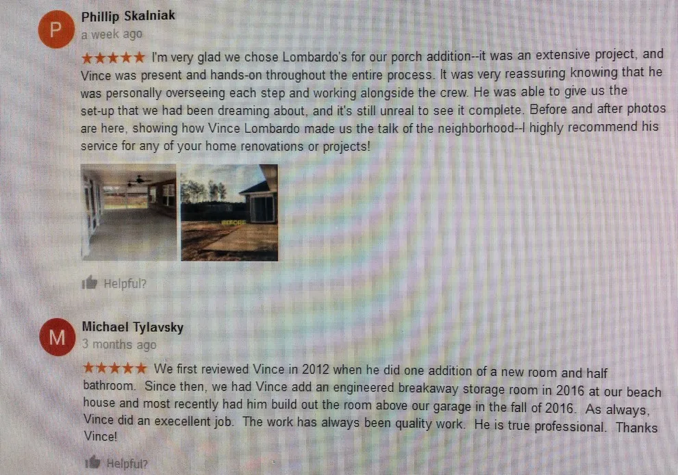 Customer Feedback on Google by Lombardo's Construction & Remodeling Inc. - Photo 2