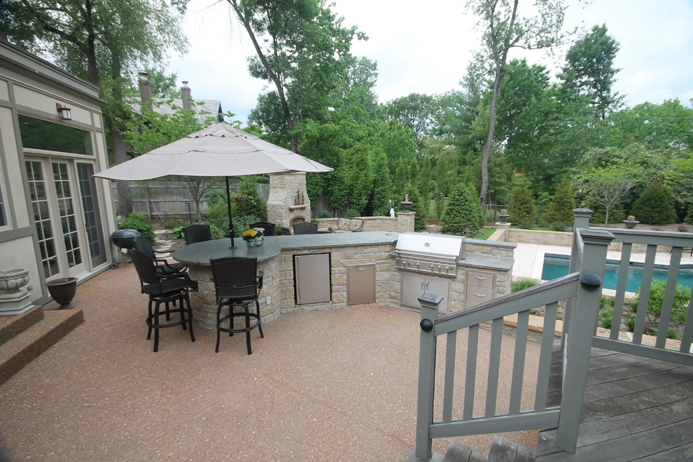 University City MO- Pool, Pool House, Kitchen & Fireplace by Poynter Landscape Architecture & Construction - Photo 17