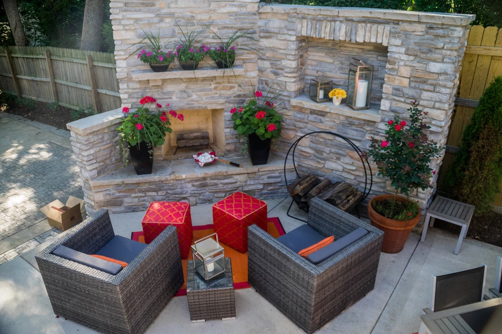 Webster Groves MO- Small Backyard Patio & Fireplace by Poynter Landscape Architecture & Construction - Photo 4