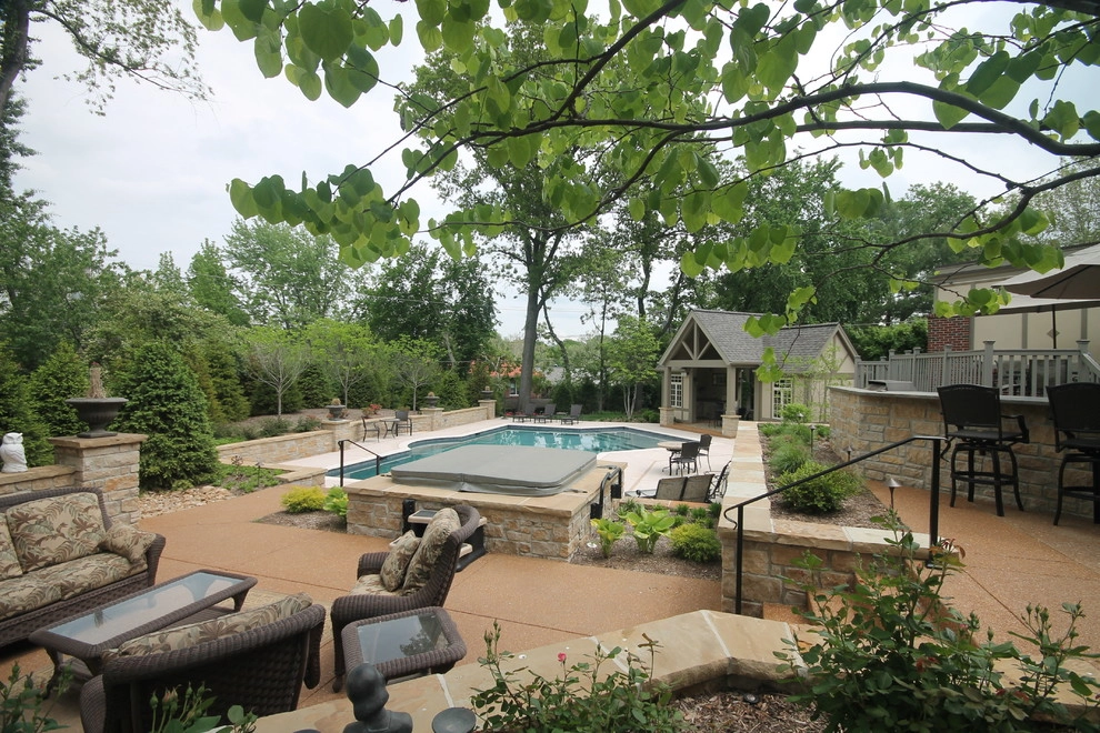 University City MO- Pool, Pool House, Kitchen & Fireplace by Poynter Landscape Architecture & Construction - Photo 18