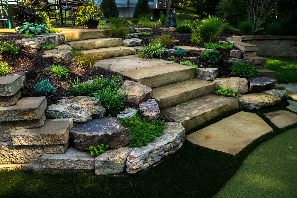 Warson Woods MO- Flagstone Patio & Golf Green by Poynter Landscape Architecture & Construction - Photo 6