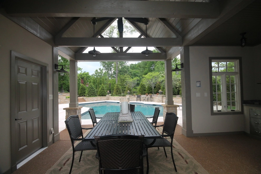 University City MO- Pool, Pool House, Kitchen & Fireplace by Poynter Landscape Architecture & Construction - Photo 8