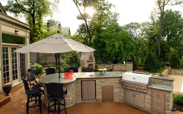 University City MO- Pool, Pool House, Kitchen & Fireplace by Poynter Landscape Architecture & Construction - Photo 22