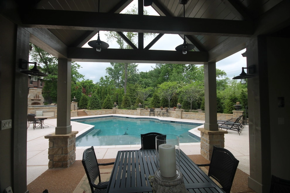 University City MO- Pool, Pool House, Kitchen & Fireplace by Poynter Landscape Architecture & Construction - Photo 6