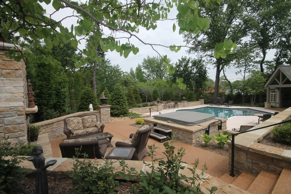 University City MO- Pool, Pool House, Kitchen & Fireplace by Poynter Landscape Architecture & Construction - Photo 13