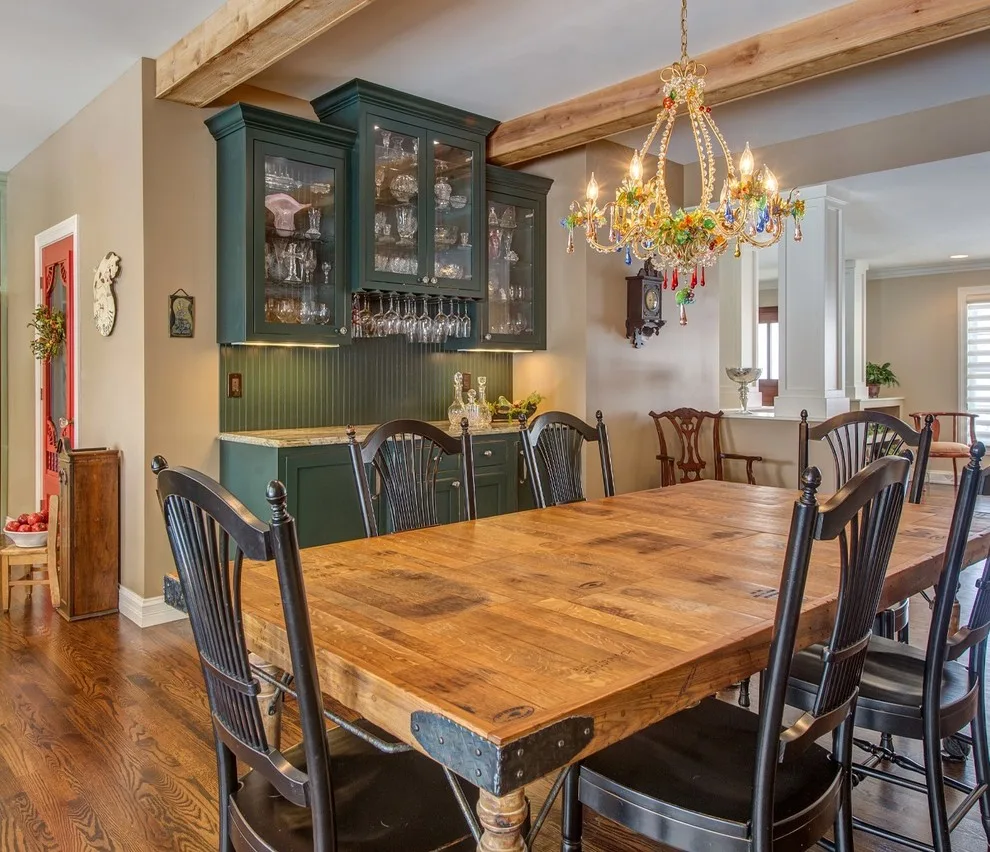 Retro Distressed Cabinets and Fusion Counter Kitchen by Lorrien Homes & Remodeling - Photo 7