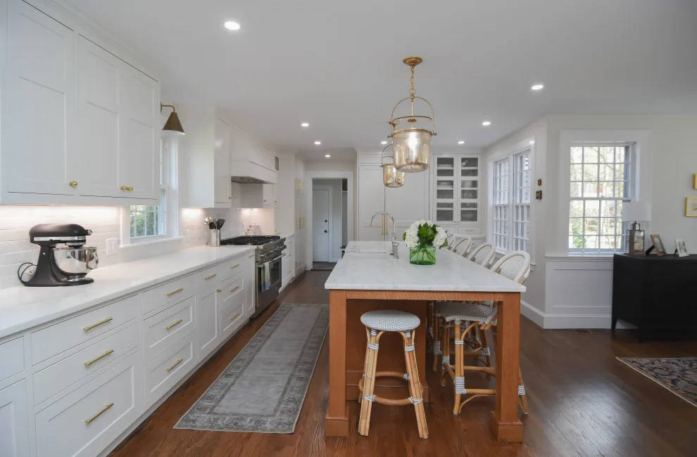 White Oak Island in a Transitional Kitchen by Taylor Made Cabinets, Leominster MA - Photo 12