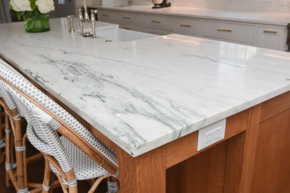 White Oak Island in a Transitional Kitchen by Taylor Made Cabinets, Leominster MA - Photo 18